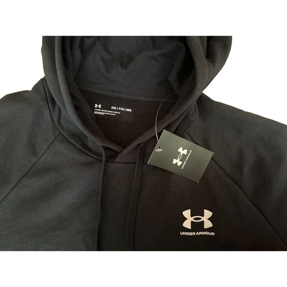 Under Armour Men's Black Loose Fit Logo Hoodie Sweatshirt w/ Pocket Size 2XL NWT - Picture 3 of 6